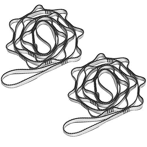 KIKIGOAL 2pcs Safety Daisy Chains Strong Climbing Strap Adjustable Nylon Strap Rope Yoga Pilates Stretching Straps - color: Grey, size: 180cm x 1.5cm