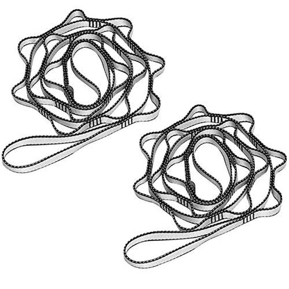 KIKIGOAL 2pcs Safety Daisy Chains Strong Climbing Strap Adjustable Nylon Strap Rope Yoga Pilates Stretching Straps - color: Grey, size: 180cm x 1.5cm