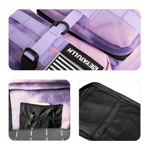 45L Military Tactical Backpack for Men & Women Bug Out Bag Assault pack Molle Daypack Hiking Trekking Rucksack (Cloud purple) - color: Cloud Purple