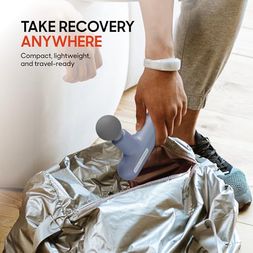 Sharper Image Powerboost Move Aero [New 2026 Version] Mini Deep Tissue Percussion Massage Gun| Muscle Recovery & Pain Relief Massage Tool| Full Body Back & Shoulder Massager| Travel Gift for Men Women - color: Periwinkle