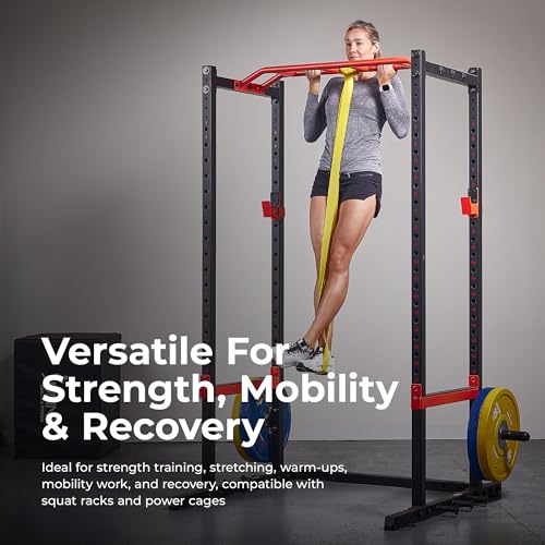 Sunny Health & Fitness Versatile Resistance Bands (Single or Combo Set) for Strength Training, Power Cage, Squat Rack, Home Gym, Body Stretching, Physical Therapy – 100, 140, 160, 180 & 10-75 LB Combo - style: 15-95 LB Combo