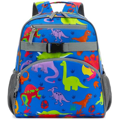 FlowFly Kids Backpack for Toddler Boys Girls, Simple Lightweight Bookbag for Daycare Kindergarten Elementary School Travel, Small Modern Bag (Medium 15''), Clear - color: Dinosaur, style: Kids Medium: 12l