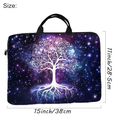 15-Inch Laptop Sleeve – Stylish, Lightweight, Shockproof, Water-Resistant Case for Lenovo, HP, Dell, Asus Notebooks - Tree of Life Art - color: Tree of Life Art