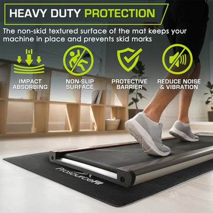 ProsourceFit Exercise Equipment & Treadmill Mat High Density PVC Floor Protector, 3 x 6.5-feet - color: Black Regular