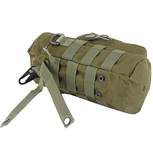 Molle Water Bottle Holder, Tactical Water Bottle Pouches for Backpack with D-Ring Hook - color: Army Green