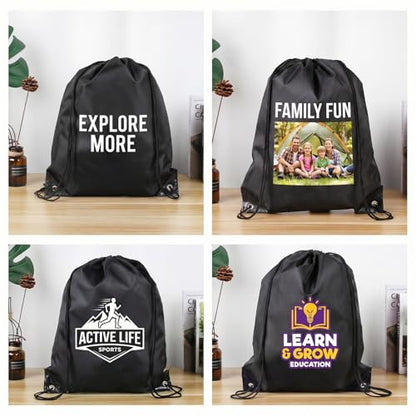 2Pcs Drawstring Bags Bulk Drawstring Backpack Black String Backpack Cinch Sack Sport Gym Draw String Back Bag for Beach, Travel, Yoga, Swimming - color: Black 2pcs