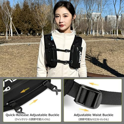 Azarxis Running Water Bottles Flask BPA Free Leakproof Hydration Vest Packs Waist Belt Replacement for Triathlon Marathon Hiking Cycling Climbing Runner - color: #2 Grey (7L) + 1.5L White Water Bladder