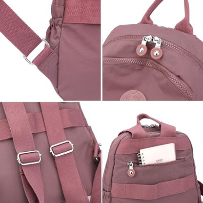 Tanweibago Mini Nylon Women Backpacks,11L Small Ladies backpacks Casual Lightweight Women Shopping Travel Daypack (Carmine) - color: Carmine