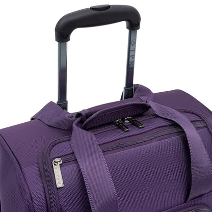 TPRC 15” Underseat Carry-On Luggage Airline Approved Personal Item with USB Charging Port, Purple - color: Purple