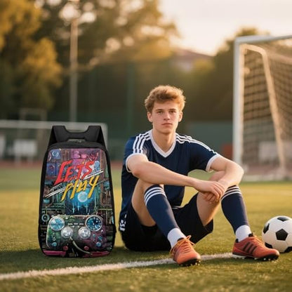 Basketball Backpack With Separate Ball Compartment And Shoes Fit Basketball Volleyball Football - color: Gamepad