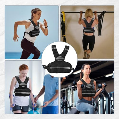 Adjustable Weighted Vest, Neoprene Weight Vest for Jogging,Walking, Running with Reflective Strips and Mesh Pockets - size: 4-10 LBS