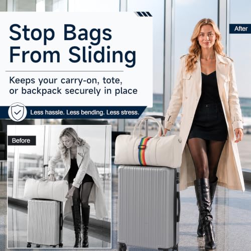 2 Pack Luggage Connector Straps for Suitcases 25 Colors, Adjustable Elastic Travel Bag Strap with Dual Stability Design, Add-a-Bag Hands-Free Luggage Belt, Fits Most Carry-On & Checked Luggage - color: Boho 17