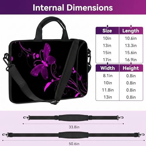 RICHEN 17 inch Laptop Shoulder Bag Carrying Case PC Cover Pouch with Handle Fits 15.6/16/17/17.3/17.4 inch Notebook (16-17.3 inch, Nice Butterfly) - color: Nice Butterfly