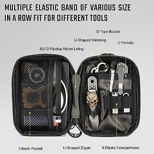TACTICAL GEEK Block E3.0 EDC Compact Waist Pocket Pouch, Men EDC Pouch Organizer, Multi-Purpose Molle Tool Pouch, Utility Tool Organizer Bag for Daily Essentials Carry(Black Camo) - color: Black Camo