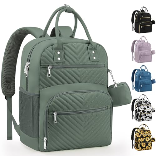 Pritent Diaper Bag Backpack,Baby Essentials Diapers Bag with Pacifier Case,Multipurpose Stylish Large Capacity Travel Backpack for Baby Girl/Boy(M-Green) - color: Green, size: Medium