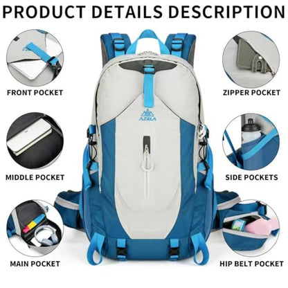40L Hiking Backpack for Men and Women, Lightweight Waterproof Packable Camping Travel Daypack with Rain Cover (Green, 40 Liter) - color: Green