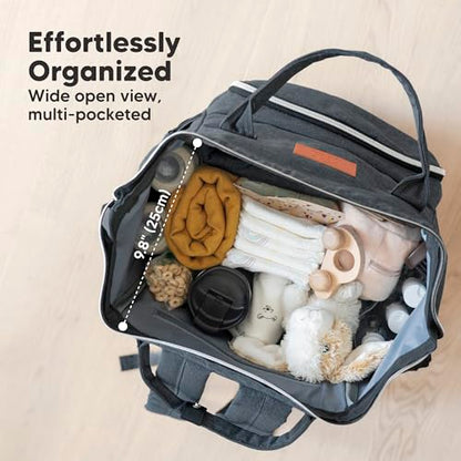 KeaBabies Baby Diaper Bag Backpack - Large Baby Bag for Boys, Girls, Waterproof Multi Function Travel Diaper Backpack with Changing Pad, Durable Travel Essentials for Moms and Dads (Mystic Gray) - color: Mystic Gray