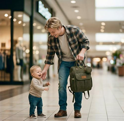 Montana West Wrangler Diaper Bag Backpack Baby Essentials Bag Quilted Travel Backpacks with Insulated Pockets, Portable Changing Pad, Stroller Straps, Pacifier Case - color: Green