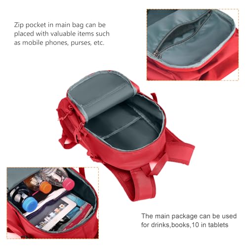 ArcEnCiel 10L/20L Mini X-Small Tactical Backpack MOLLE Daypack Gear Pack Camping Bag with Patch - color: Red, size: 10L
