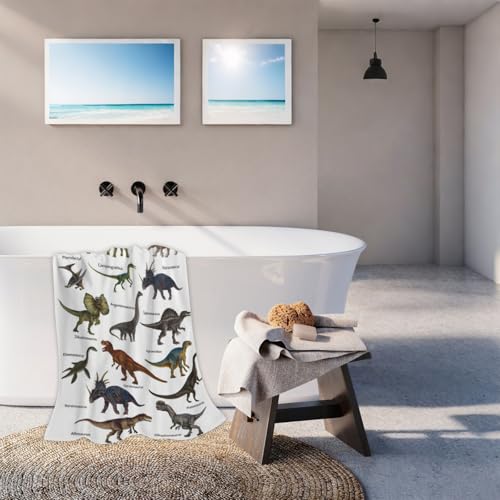 Dinosaur Dino Beach Towel, Dino Pattern Thin Lightweight Bath Towels, Quick Dry Absorbent Microfiber Swim Yoga Pool Beach Accessories, (Stegosaurus, Dimetrodon, Velociraptor) - 30x60 Inch/ 77X153cm - color: Dinosaur