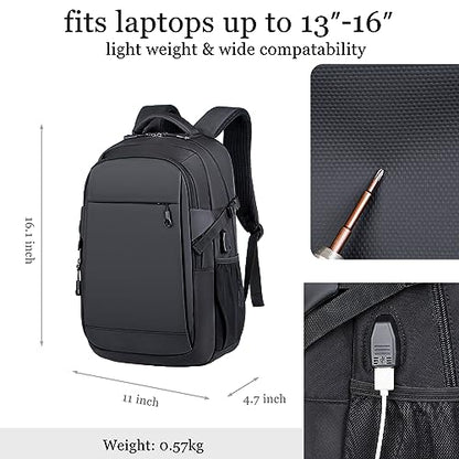 Kamlui Travel Laptop Backpack for Men - Fits up to 15.6-inch Laptops, Computer Bag, Large Capacity Business Backpack with Multiple Compartments, Black - color: Black-263