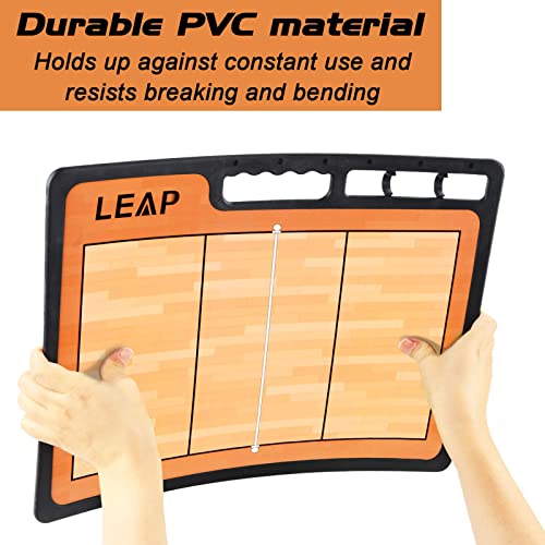 LEAP Coach Board Premium Tactical Clipboard Two Sides with Full & Half Court Dry Erase Marker Board for Basketball, Baseball, Soccer, Football, Hockey - color: Volleyball