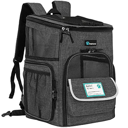 PetAmi Dog Backpack Carrier, Airline Approved 4-Way Entry Cat Backpack Carrier, Ventilated Mesh, Collapsible Pet Carrier for Small Puppy, Kitten, Hiking, Travel Car, Vet, up to 18 lbs, Charcoal Gray - color: Charcoal