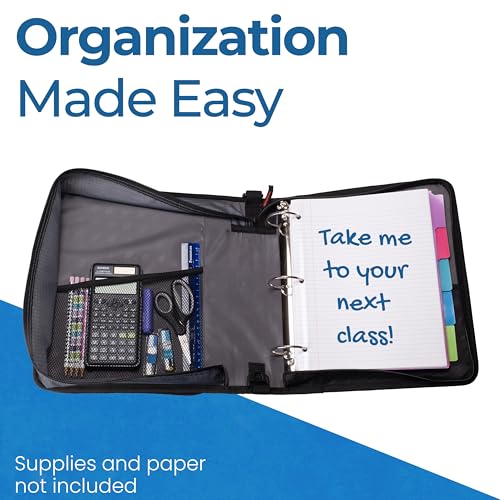 Case-it Workstation Zipper Binder | 2-Inch O-Rings | LT-117 Black - color: D Black / Multi, size: 1 Pack