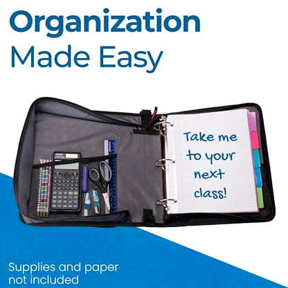 Case-it Workstation Zipper Binder | 2-Inch O-Rings | LT-117 Black - color: D Black / Multi, size: 1 Pack