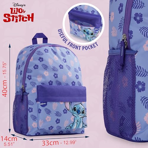 Disney Stitch Backpack for Girls Teens School Bag Kids Book Bag School Supplies Gifts (Purple) - color: Purple