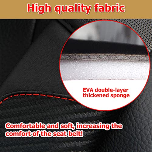 AUCELI 2PCS Car Seat Belt Cover, Carbon Fiber Seatbelt Shoulder Strap Covers, Breathable Leather Soft Harness Pad Protect Your Neck and Shoulder Compatible with Cars - color: Black