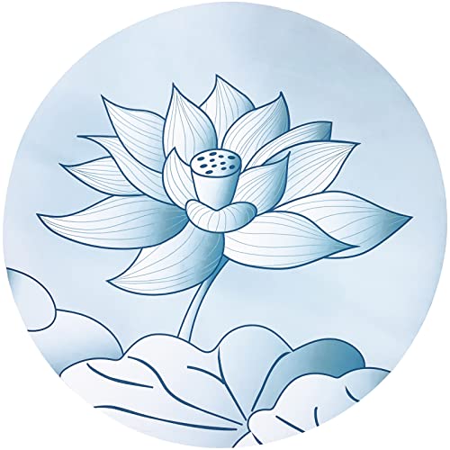 Round Meditation Yoga Mat - Large Lotus Non Slip Natural Rubber Mat for Home, Outdoor Exercise, Meditation, Stretching and Yoga (4Ft) - size: 63‘’