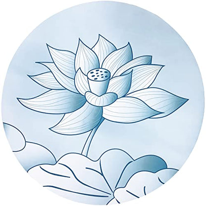 Round Meditation Yoga Mat - Large Lotus Non Slip Natural Rubber Mat for Home, Outdoor Exercise, Meditation, Stretching and Yoga (4Ft) - size: 63‘’