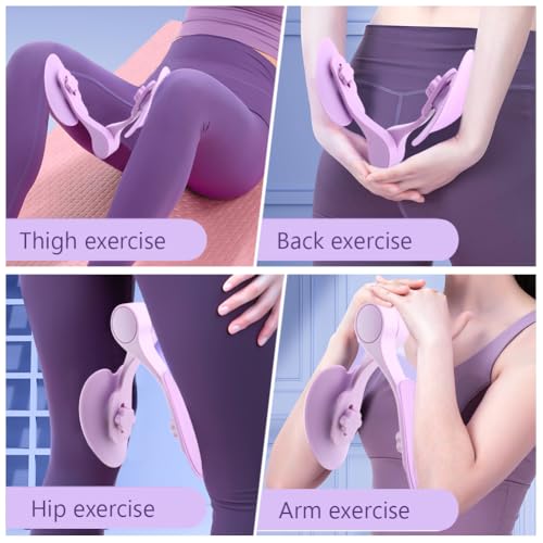 Pelvic Floor Muscle Trainer with Resistance Band, Hip & Pelvic Trainer Kegel Exerciser,Adjustable Inner Thigh Trainers Exercise Workout Equipment for Muscle Strengthening & Toning - color: Purple