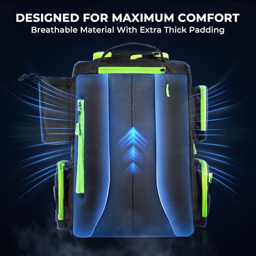 KastKing Bait Boss Fishing Tackle Backpack with Rod Holders-4 Tackle Boxes-Rain Cover,Storage for Fishing Gear - color: C: Grass Green