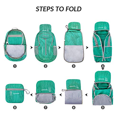 ZOMAKE 25L Ultra Lightweight Packable Backpack, Foldable Hiking Backpacks Water Resistant Small Folding Daypack for Travel(Dark Green) - color: Dark Green