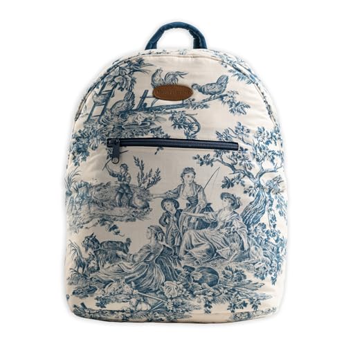 Maison d' Hermine Backpack for Women Men Cotton Shoulder Multipurpose Rucksack with Small Pouch Lightweight Multi Pocket Bag for Travel Work Beach Perfect for Spring Summer (The Miller - Blue) - color: 35 - the Miller - Blue