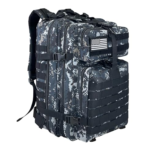 WOLT | Military Tactical Backpack for Men, Large Army 3 Day Assault Pack with MOLLE Bag for Hiking Survival Gear, Range Bag(02 CamouflageBlack) - color: 02camouflageblack