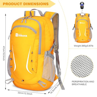 ZOMAKE Lightweight Packable Backpack 35L, Foldable Backpacks Water Resistant Collapsible Light Daypack for Hiking(Yellow) - color: Yellow B