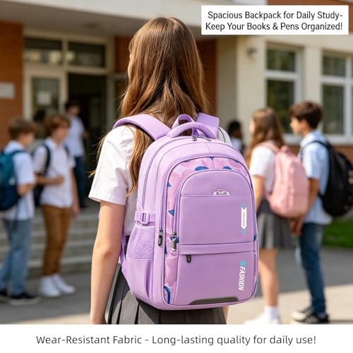 Minimalist Modern Spacious Backpack with Durable Multi-Pocket Design, Stylish Anti-Theft Ultra-Light Daypack (purple) - color: Purple