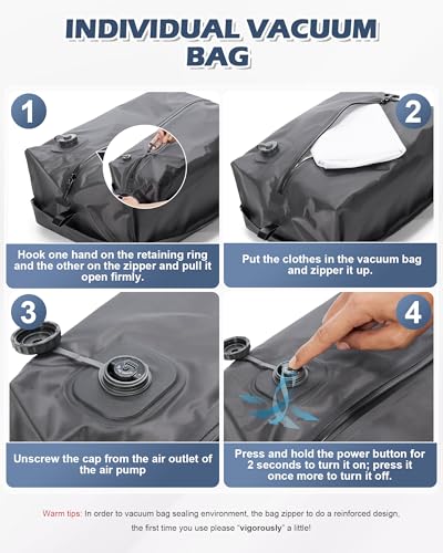 VGCUB Vacuum Backpack Travel with Pump, 40L Carry On Travel Backpack Flight Approved TSA, Vacuum Seal Compression Bags for Clothing, Waterproof Personal Item Bag for Women Men Royal Blue - color: A-royal Blue With Vacuum Bag