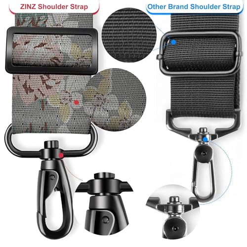 ZINZ 74" Shoulder Strap with Fixed Pad and Dual Balanced Buckles，Gray Flowers - color: Gray Flowers
