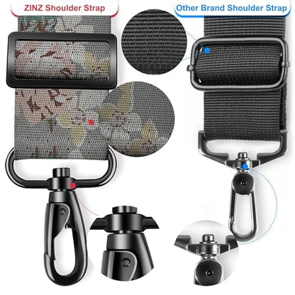 ZINZ 74" Shoulder Strap with Fixed Pad and Dual Balanced Buckles，Gray Flowers - color: Gray Flowers
