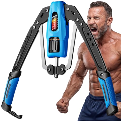 EAST MOUNT Twister Arm Exerciser, Adjustable Hydraulic Resistance 22–440 lbs, Arm Chest & Shoulder Strength Trainer for Home Workouts, Upper Body Muscle Builder, Fitness Training Equipment - color: Blue