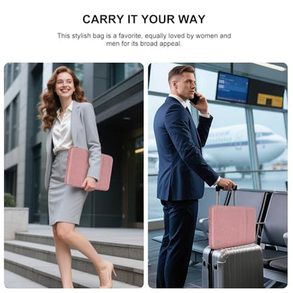 DOMISO Laptop Case Laptop Sleeve Cover Compatible with 14 inch MacBook Pro M4/M3/M2/M1 Pro/Max 2024-2021, Compatible with 13.3 inch HP Dell ASUS Lenovo Notebook, Water-Resistant Bag with Pocket, Pink - color: Pink, size: 13-13.3 inch