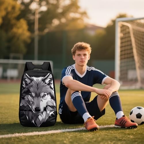 Basketball Backpack With Separate Ball Compartment And Shoes Fit Basketball Volleyball Football - color: Nordic Wolf