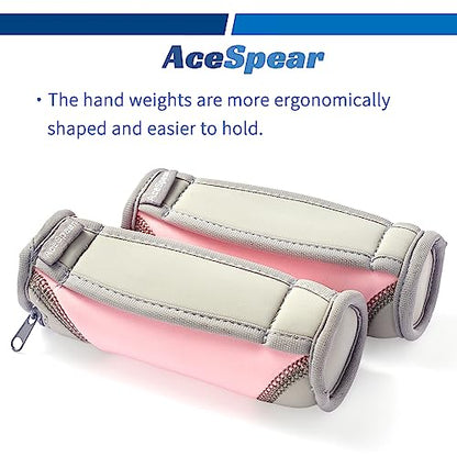 AceSpear Hand Weights for Women Men 1lb 2lbs 3lbs 4lbs Soft Dumbbells of 2, Detachable Walking Weight for Aerobics, Jogging, Running - color: Pink, style: 2 lbs x 2