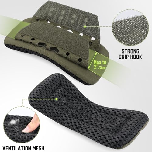 WYNEX Shoulder Strap Pad for Vest Carrier, 2 Pack Tactical Plate Shoulder Pads Strap Cushion Vest Accessories Shoulder Pads Soft Mesh Pads with Tactical Gear for Men - color: Army Green