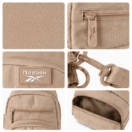 Reebok Unisex Crossbody Bag - Convertible Compact Durable Cross Body Bag for Women and Men - Gym and Travel Essentials, Size One Size, Cosmos Latte - color: Cosmos Latte
