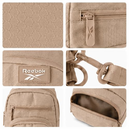 Reebok Unisex Crossbody Bag - Convertible Compact Durable Cross Body Bag for Women and Men - Gym and Travel Essentials, Size One Size, Cosmos Latte - color: Cosmos Latte